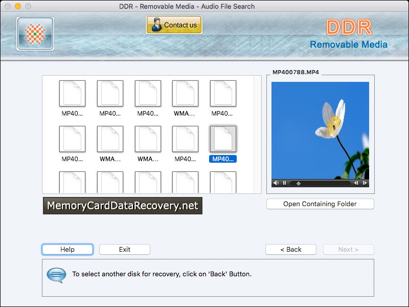 Screenshot of Flash Card Recovery Mac