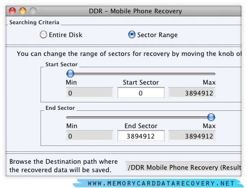 Screenshot of Mobile Phone File Recover for Mac