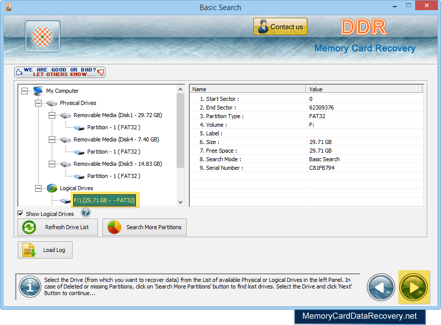 Memory Card Recovery Basic Search Mode