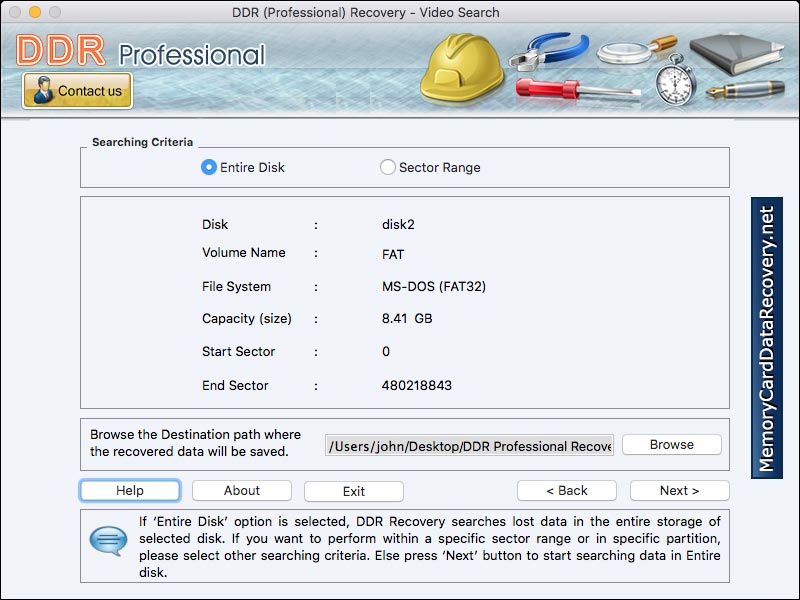 Screenshot of Mac Data Recovery