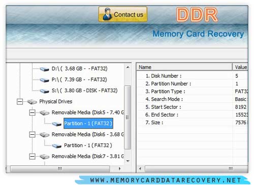 Screenshot of Card Data Recovery Downloads