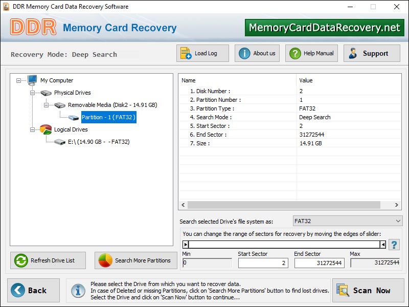 Screenshot of Card Data Recovery