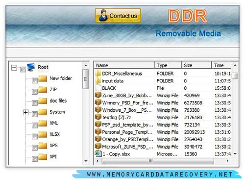 Screenshot of Memory Card Data Recovery