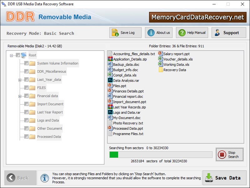 Screenshot of Memory Card Data Recovery