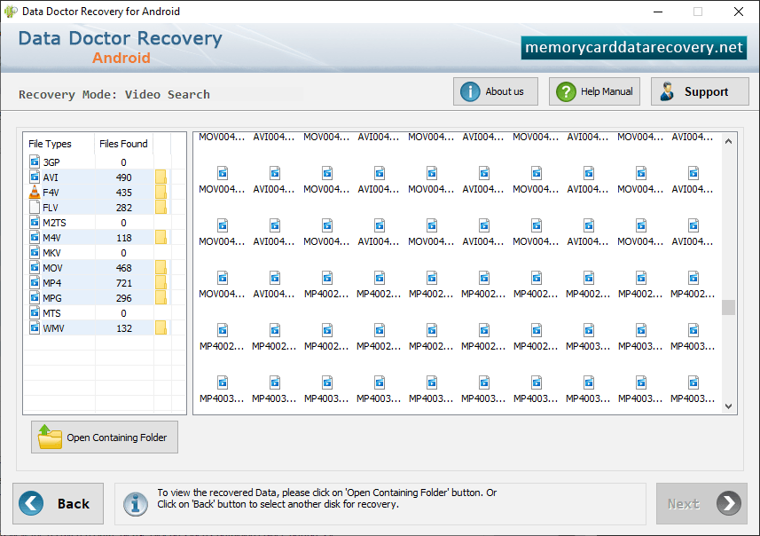 View Recoverd Data Files