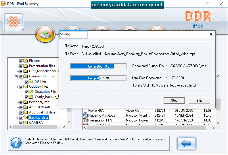 Save Recoverd Data Files