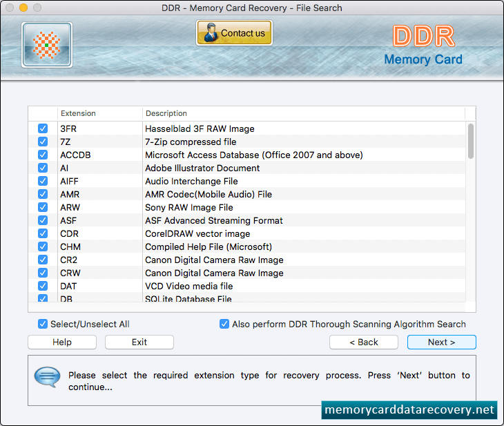 Select Required Extension