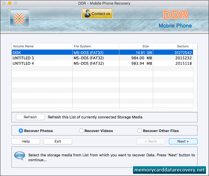 Select the storage media