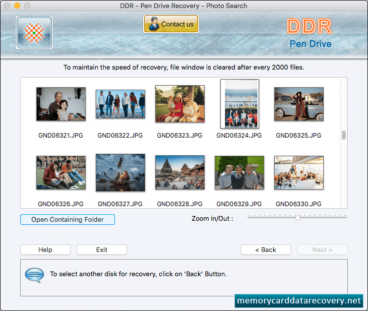 View recovered data files