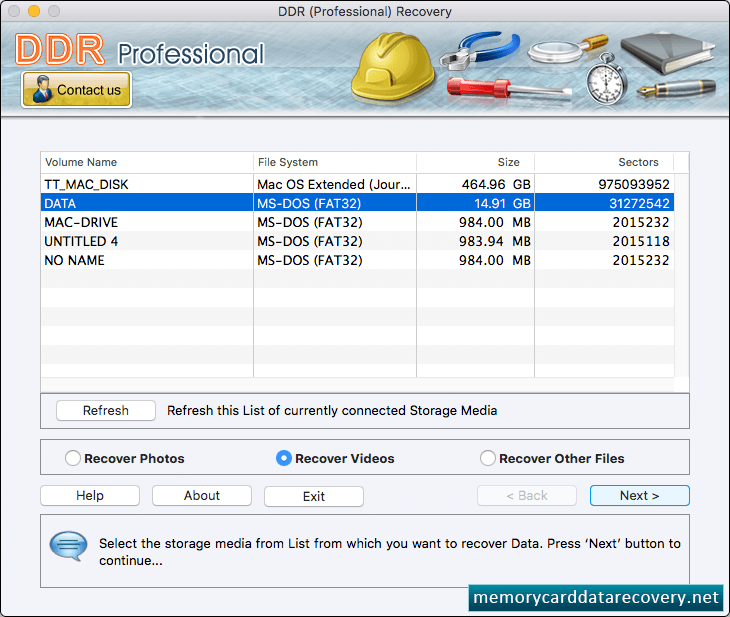 Select the storage media