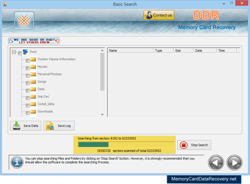 Memory Card Recovery Basic Search Mode