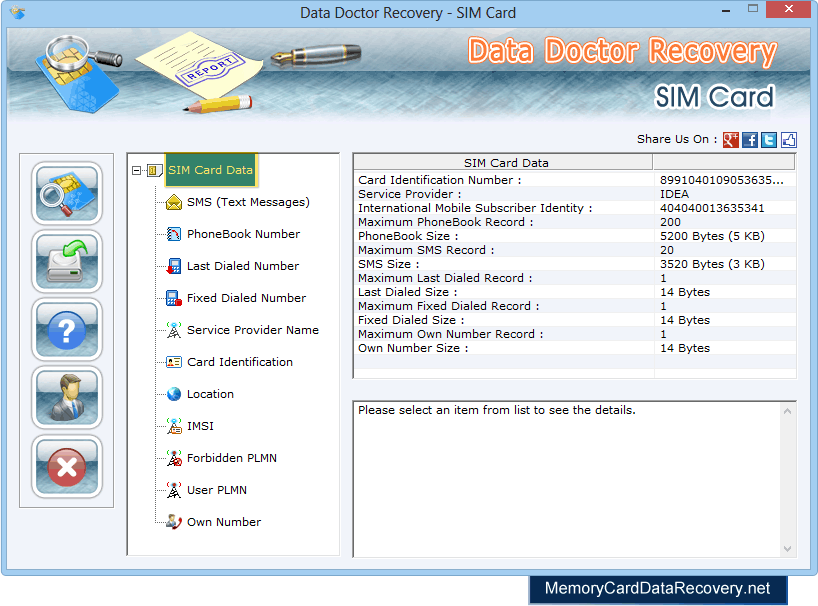 SIM Card Data